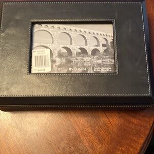 Inhabit Dark Leather Picture Frame desk box